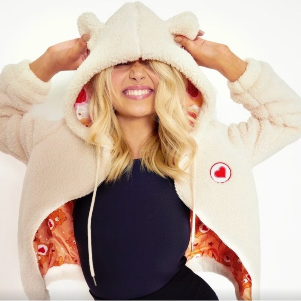 NWT Blackmilk Carebears Zip Up Sherpa Teddy Hoodie